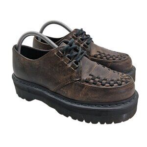 Dr. Martens Ashley Shoes Womens 8 Brown Leather Platform Creeper Lace Up